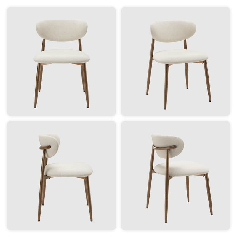 RENEWLINE Mid-Century Modern Tapered Dining Chairs with Upholstered Seat & Iron Frame