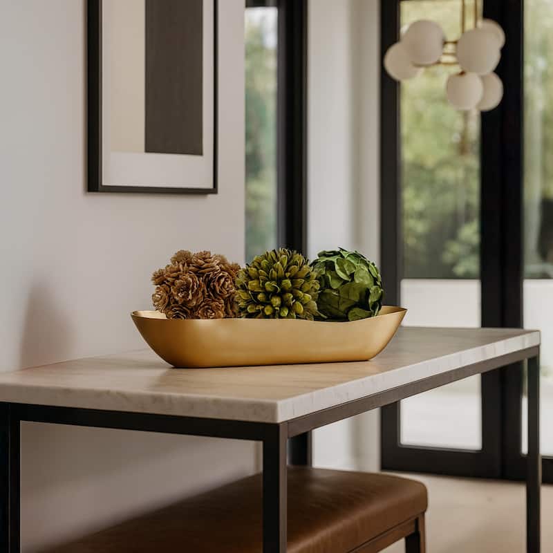 Real Preserved Decorative Pinecone and Magnolia Leaf Decorative Orbs Bowl Filler - Set of 3