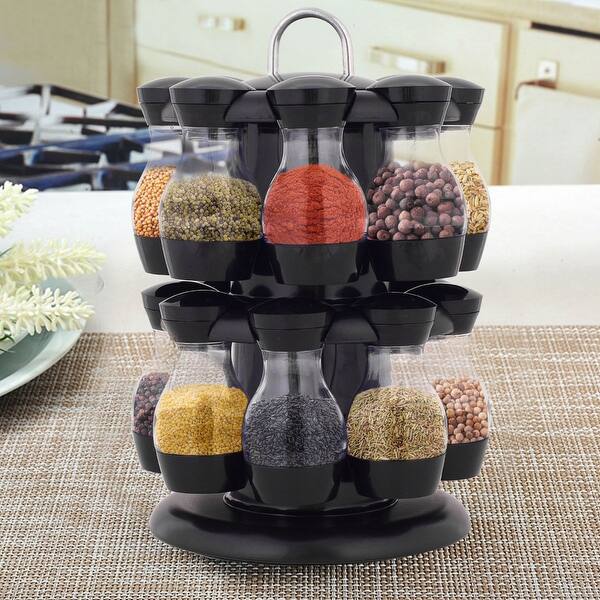 Shop Costway 16 Jar Revolving Spice Rack Herb Rotating Countertop