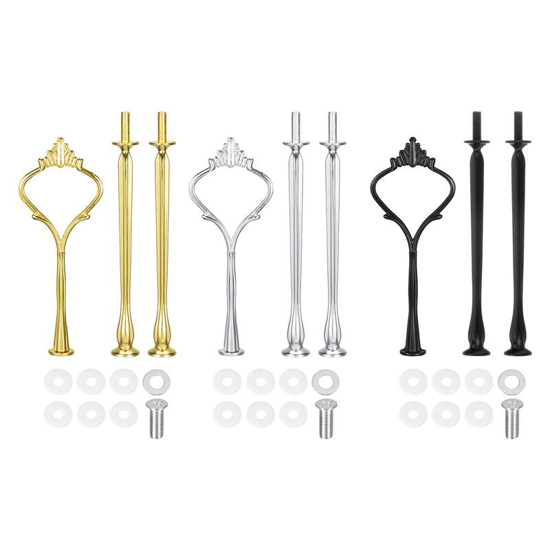 6 Set 3-Tier Cupcake Stand Hardware Handles with Screws Crown Gold/Silver/Black - Gold Silver Black
