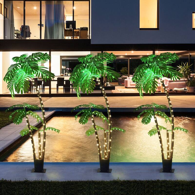 Lighted Palm Tree for Outside Patio Yard Party Pool On Sale Bed