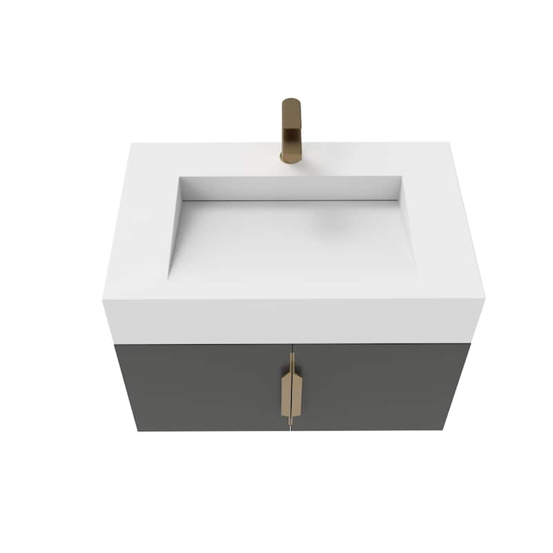 Nile 30-Inch Wall Mounted Bathroom Vanity Set w/ White Top