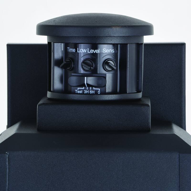 Kinzie Black Motion Sensor Dusk to Dawn Outdoor Wall Light Clear Glass