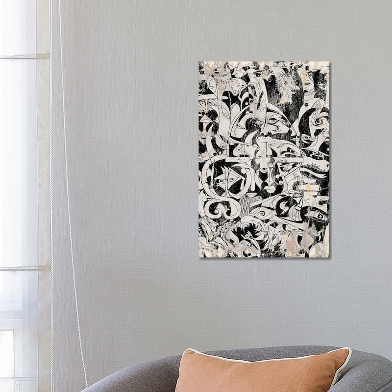 iCanvas "Vikings and Celtic - Khaki" by Koorosh Nejad Canvas Print - 26x18x1.5