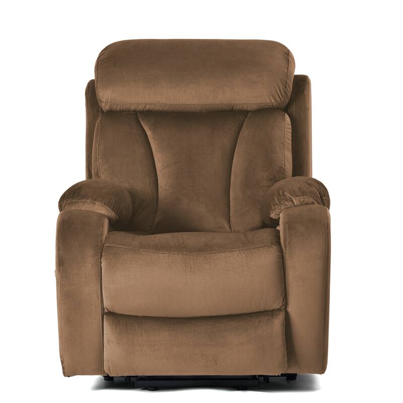 Blue Power Lift Recliner for Elderly with Remote & Side Pocket