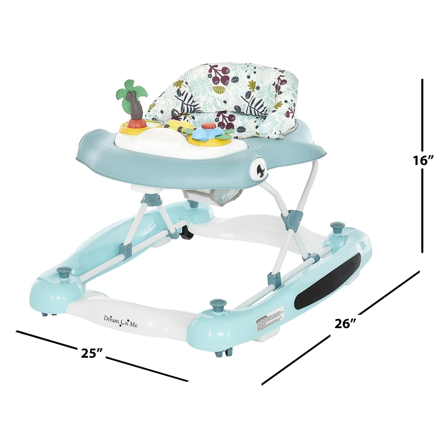 2-in-1 Aloha Fun Baby Walker in Blue, Easily Convertible