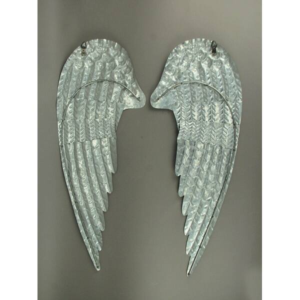Shop Galvanized Metal Rustic Angel Wings Wall Hanging 2 Piece Set