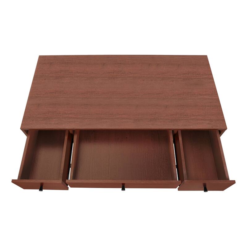 Modern 48" Computer Desk with 2 Side Storage Drawers and Metal Legs