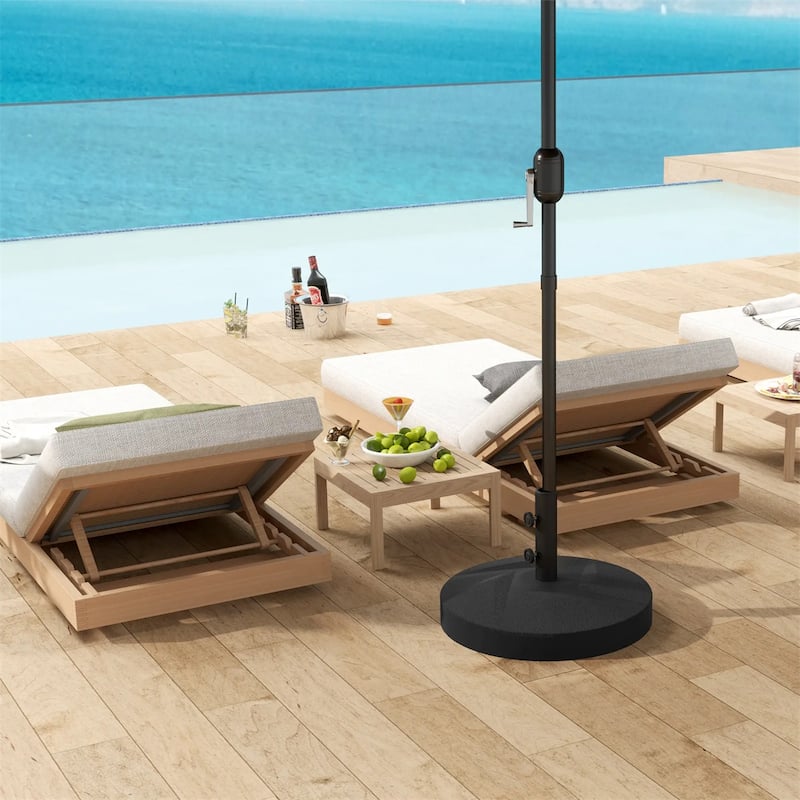 Outdoor Umbrella Base Heavy Duty HDPE Patio Parasol Stand Fillable with Water or Sand - Φ22" x 15.7" H
