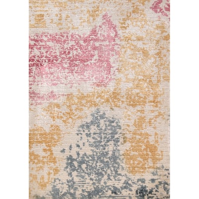 Multicolor Abstract Modern Foyer Foyer Rug Handmade Wool Carpet - 2'0"x 3'0"