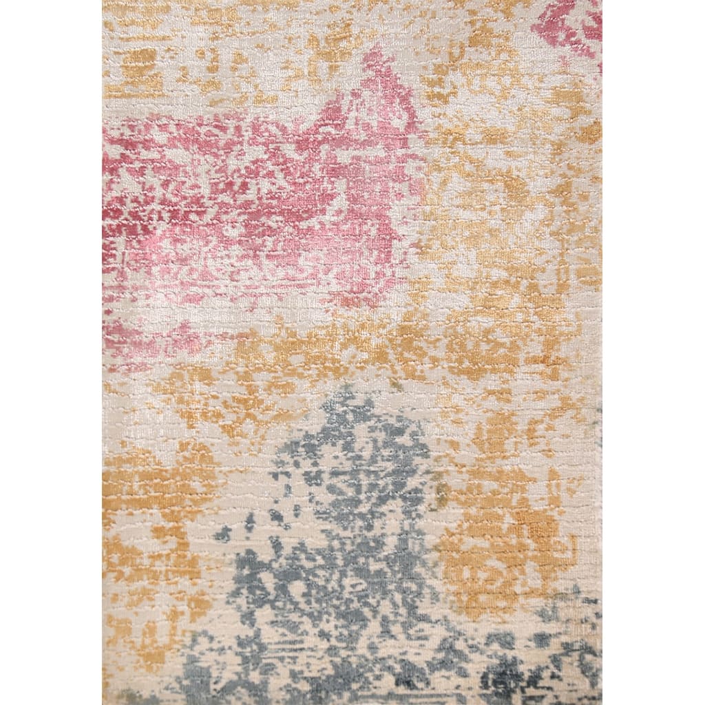 Multicolor Abstract Modern Foyer Foyer Rug Handmade Wool Carpet - 2'0"x 3'0"