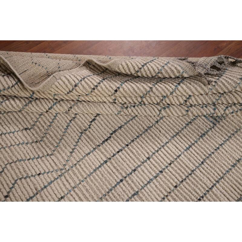 Earth Tone Moroccan Large Area Rug Hand-Knotted Oriental Wool Carpet - 11'9" x 15'3"