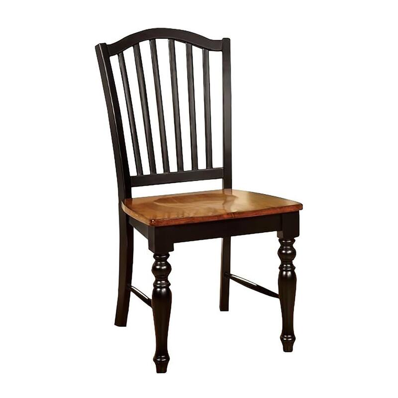 Gin 7pc Dining Table Chair Set, Extendable 60-78 Inch Oak Brown, Black