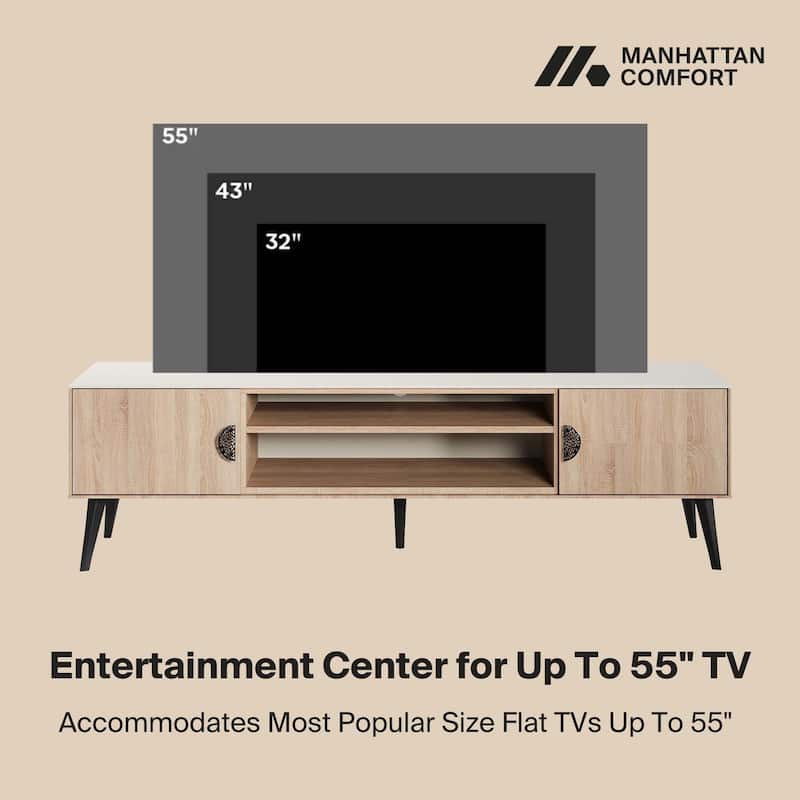 Manhattan Comfort Haley 70.9" Mid-Century Modern TV Stand