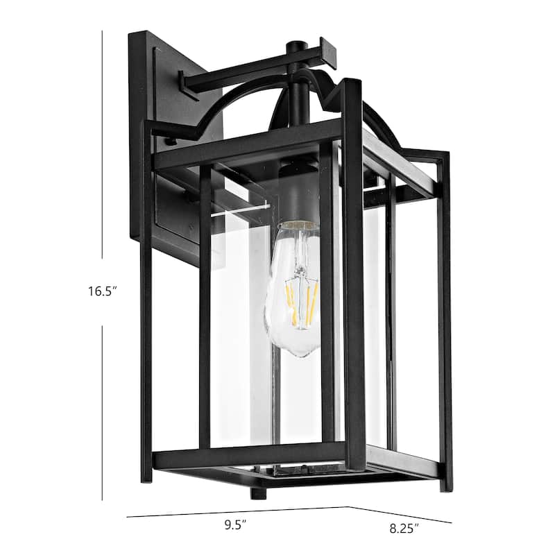 SAFAVIEH Mansooreh Outdoor Wall Lantern - 8.3"x9.5"x16.5" - 8.3" W x 9.5" D x 16.5" H - 8Wx10Dx17H