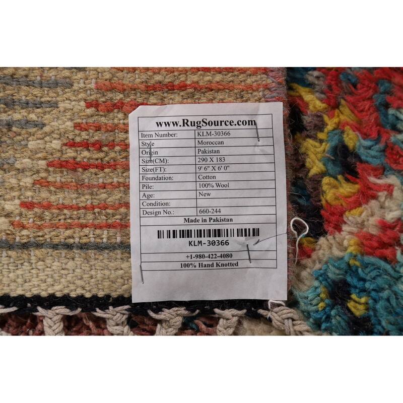 Trellis Plush Moroccan Area Rug Handmade Wool Carpet - 6'0" x 9'6"