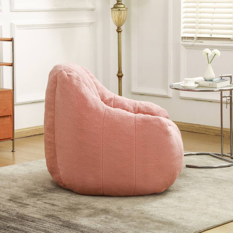 Fluffy Bean Bag Lazy Sofa Chair with Tufted Soft Stuffed Filling & Memory Foam