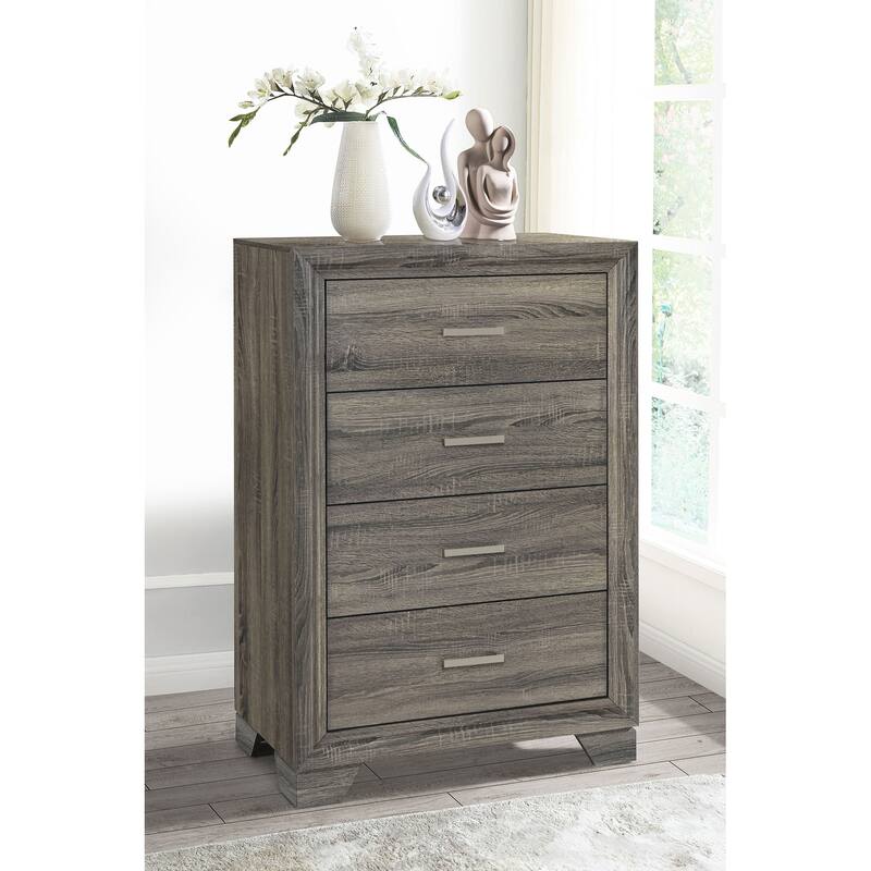 Wright 4-drawer Chest of Drawers Brown Oak