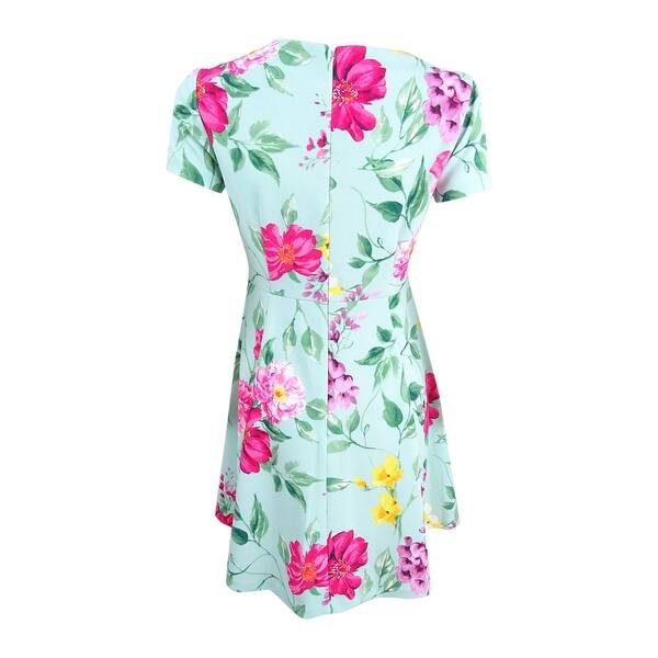 jessica howard short sleeve floral fit flare dress Jessica Howard Womens V Neck Short Sleeve Floral Fit + Flare Dress, Color: Navy