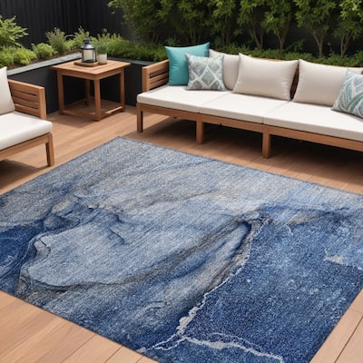 Fami Artistic Abstract Weather Resistant Versatile Elegance Outdoor Rug