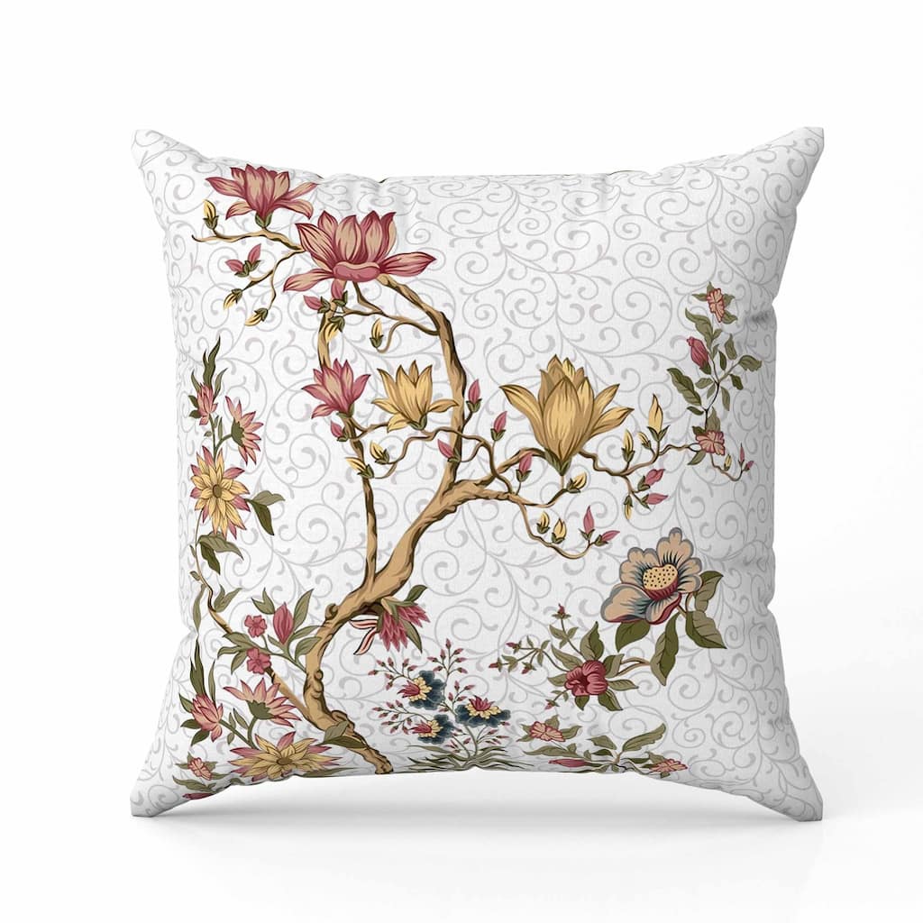 Orchid Bliss Indoor/Outdoor Reversible Throw Pillow Pink and Gold
