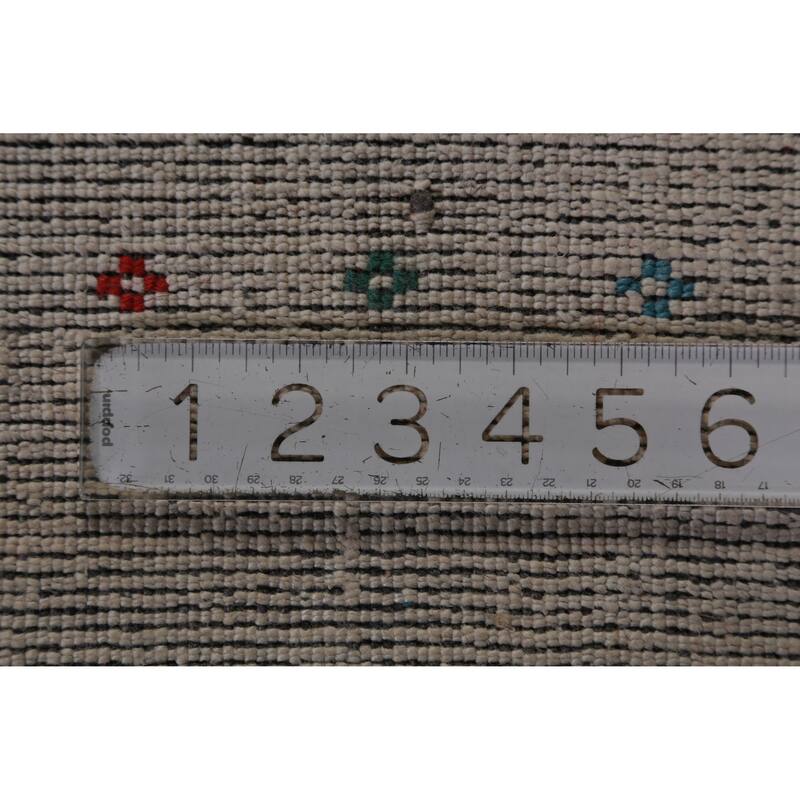 Hand Knotted Oriental 100% Wool Carpet Tribal Tribal Greys & Charcoal Gabbeh Area Rug - 9' 11'' X 8' 1''