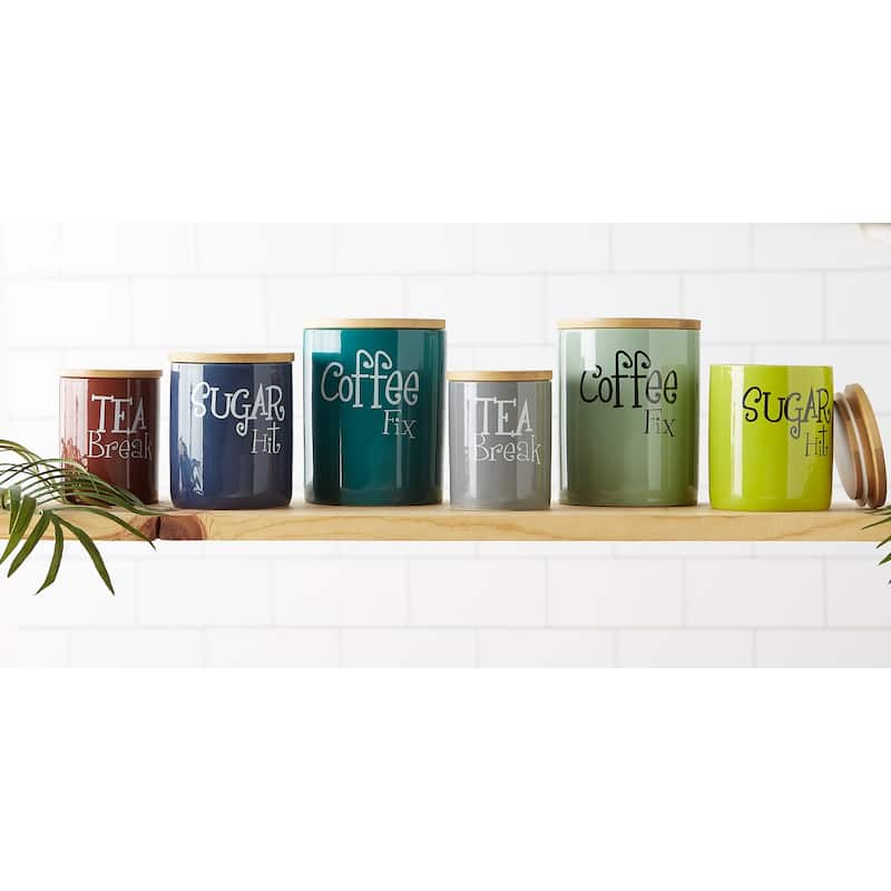 DII Coffee/Sugar/Tea Ceramic Canister (Set of 3)