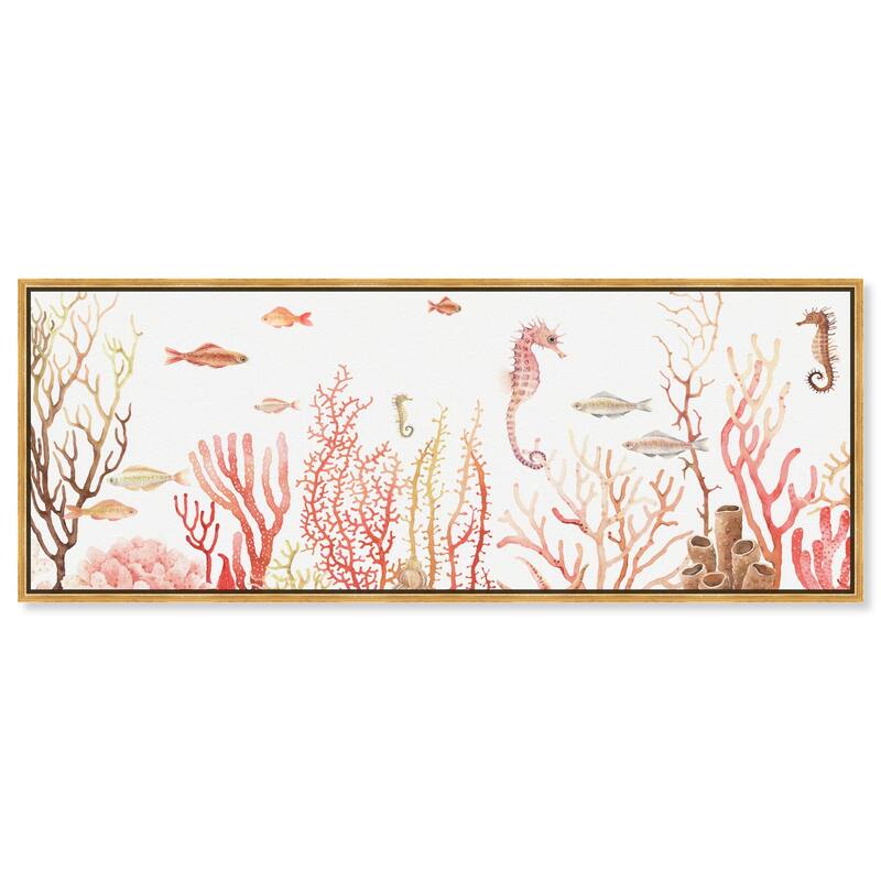 Coral Reef Wide Panoramic Canvas by Art Remedy - Gold - 54" x 20"