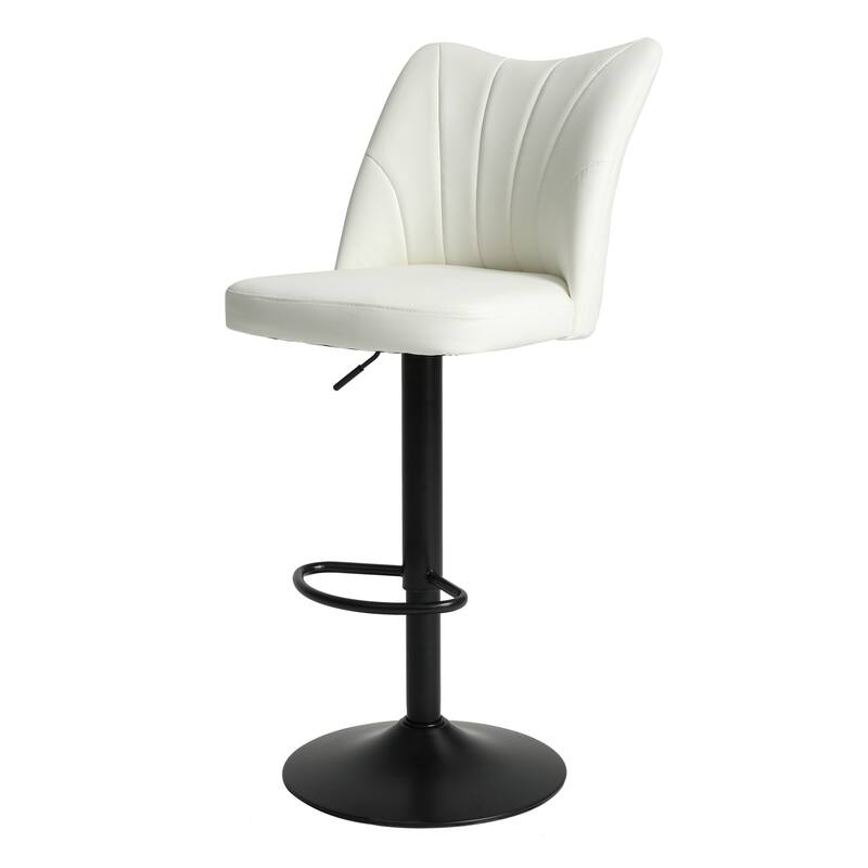 Swivel Bar Stools Set of 2, Counter Height Bar Stools with Back, Armless Upholstered Kitchen Stool Island with Footstool