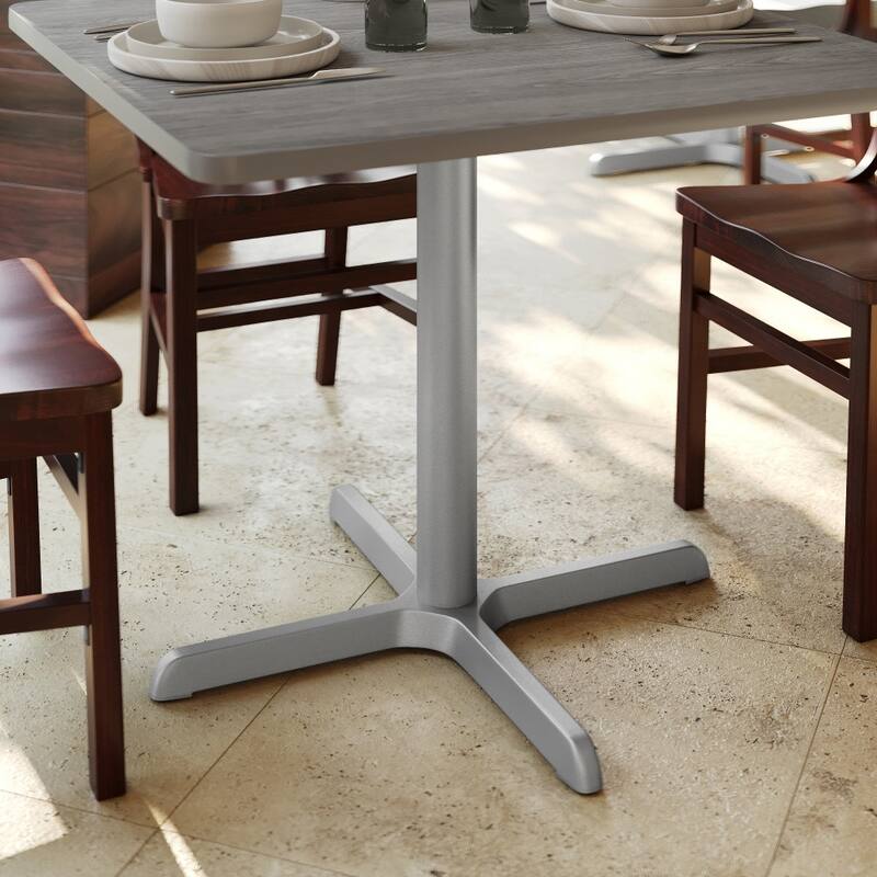30" x 30" Restaurant Table X-Base with 3" Dia. Table Height Column - 30"D x 30"W x 28"H