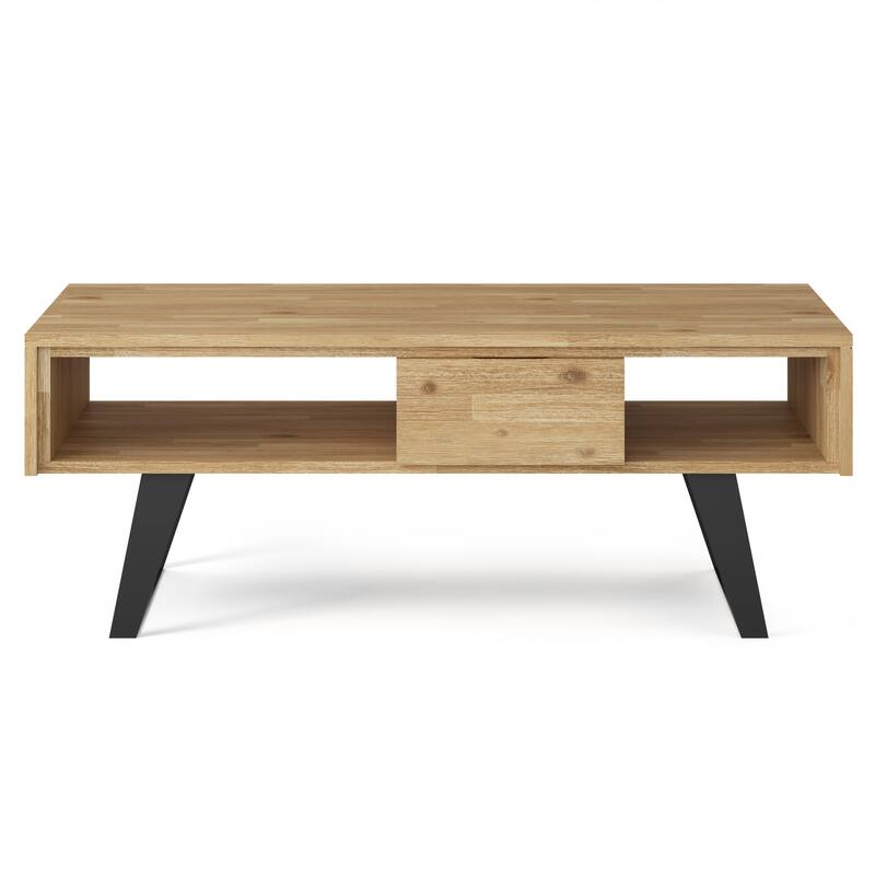 WYNDENHALL Mitchell SOLID WOOD & Metal 48 inch Wide Rectangle Modern Coffee Table - 48 W x 22 D x 18 H