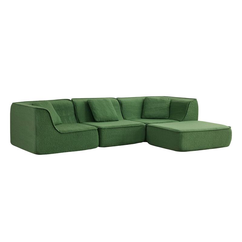 Spruce & Spring Compressed Modular Sectional Boneless Sofa for Living Room