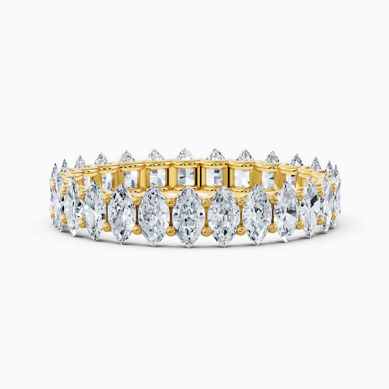 Auriya 14k Gold Marquise North-South Lab Grown Diamond Eternity Band 2.70 - 11.25 ct. tw. (F-G, VS) - 2.70 ct. wt. - 7 - Yellow