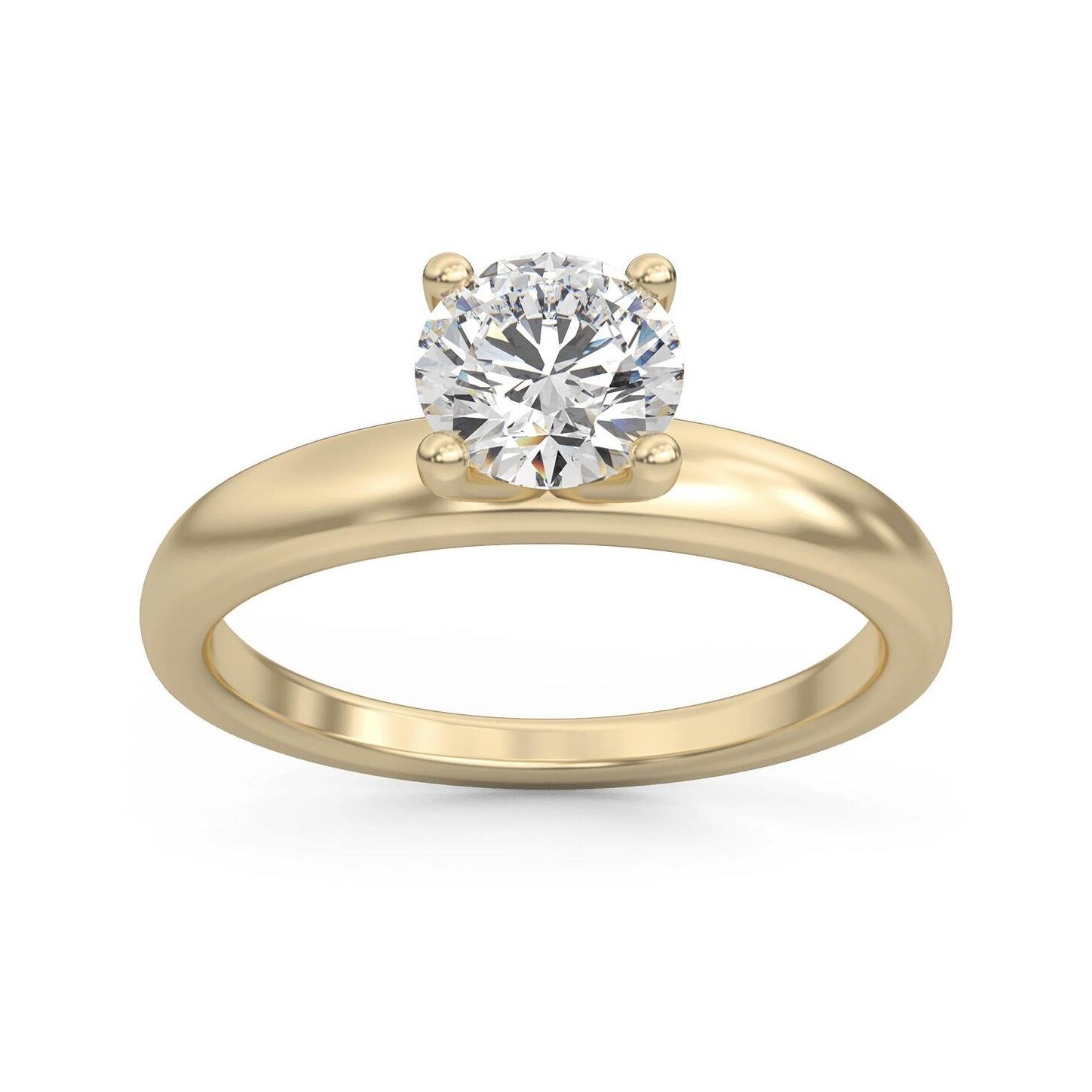 IGI Certified 3/8 CT-2.00 CT Lab Grown Diamond Low Dome Classic Solitaire  Engagement Ring in 14KT Yellow Rose White Gold
