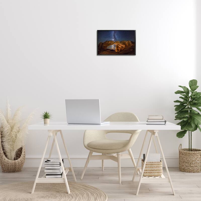 Stupell Starry Sky Through Desert Arch Framed Giclee Art Design By Royce Bair