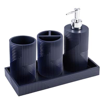 Kralix 4pc Sedona Resin Paint Coated Bath Accessory Set