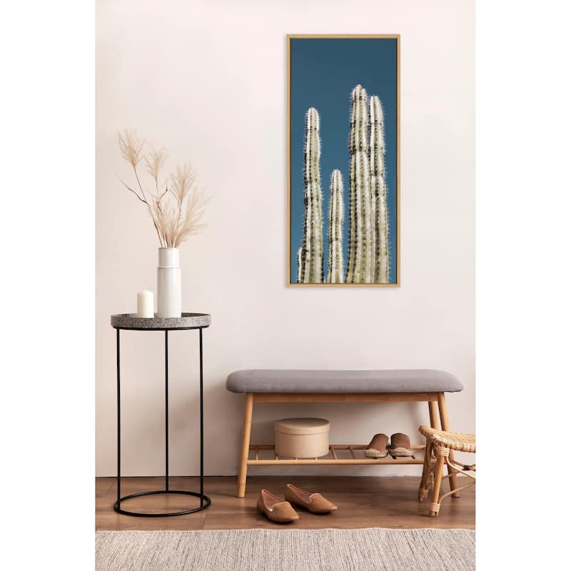 Kate and Laurel Sylvie Cactus Sky Framed Canvas by Stephanie Klatt
