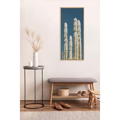 Kate and Laurel Sylvie Cactus Sky Framed Canvas by Stephanie Klatt