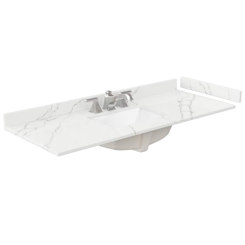Wyndham Collection WCFQC354STOPUNS-Q 54" Quartz Vanity Top with - Giotto Quartz - Colored