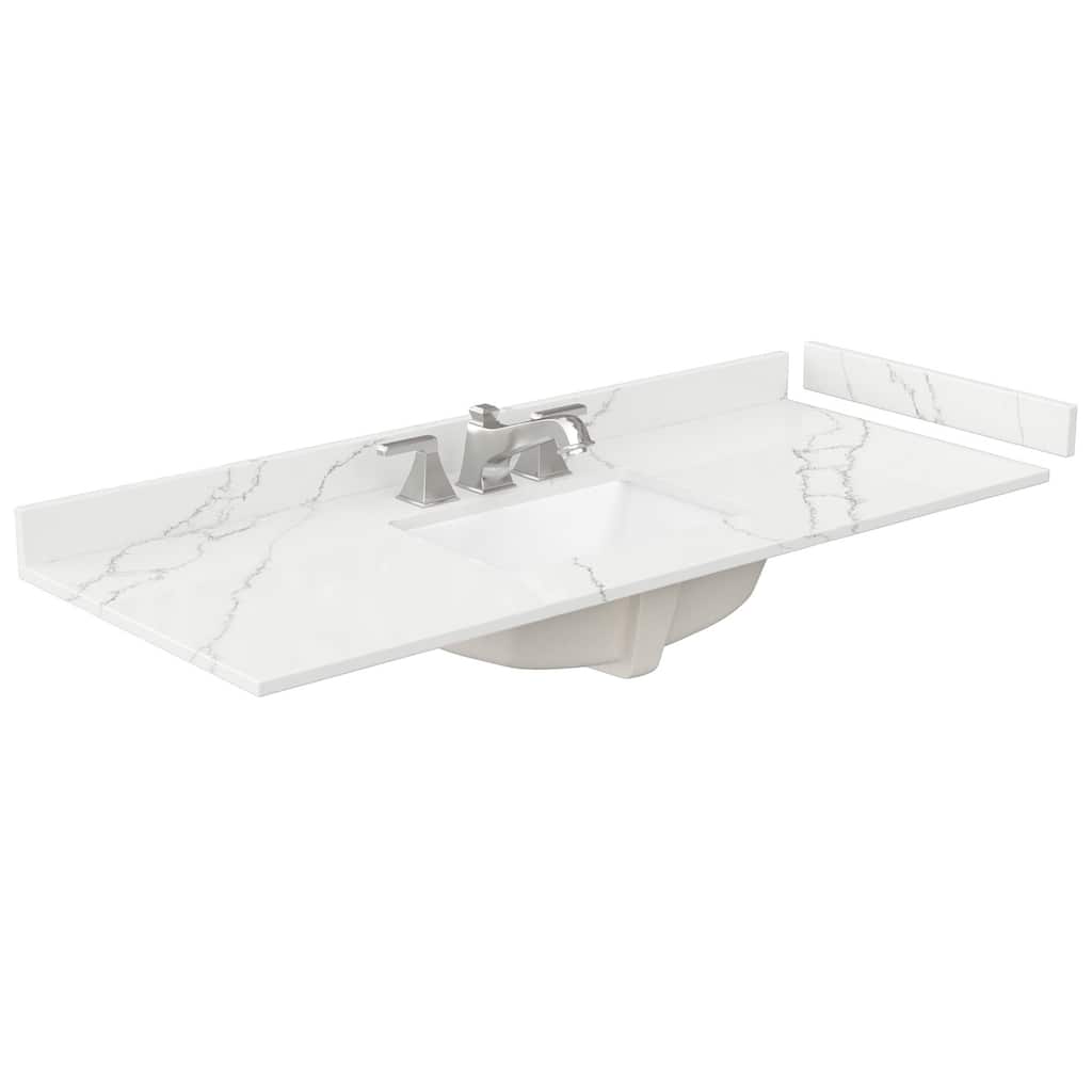 Wyndham Collection WCFQC354STOPUNS-Q 54" Quartz Vanity Top with