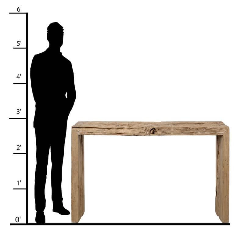 Approx. 8-9Ft Long Vintage Waterfall Console Table Weathered Natural Wood (Size And Finish Vary)