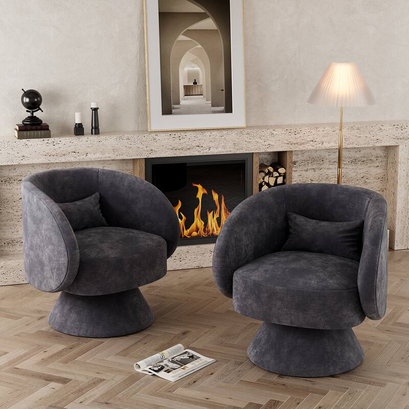 Ouyessir 360 Degree Swivel Cuddle Barrel Sofa Chairs