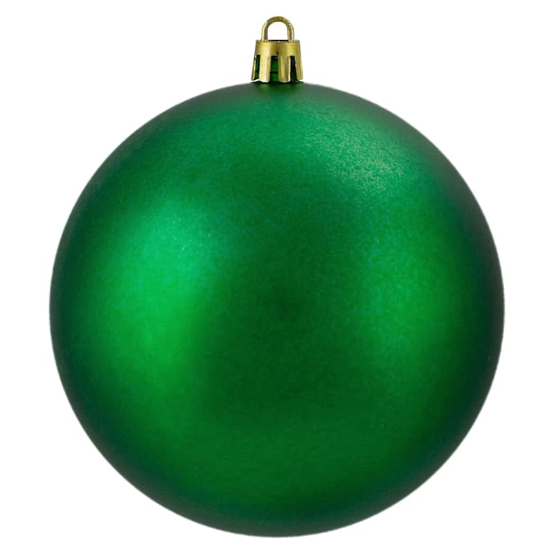 Shatterproof Matte Christmas Ball Ornaments - 4" (100mm) - Christmas Green - 12ct