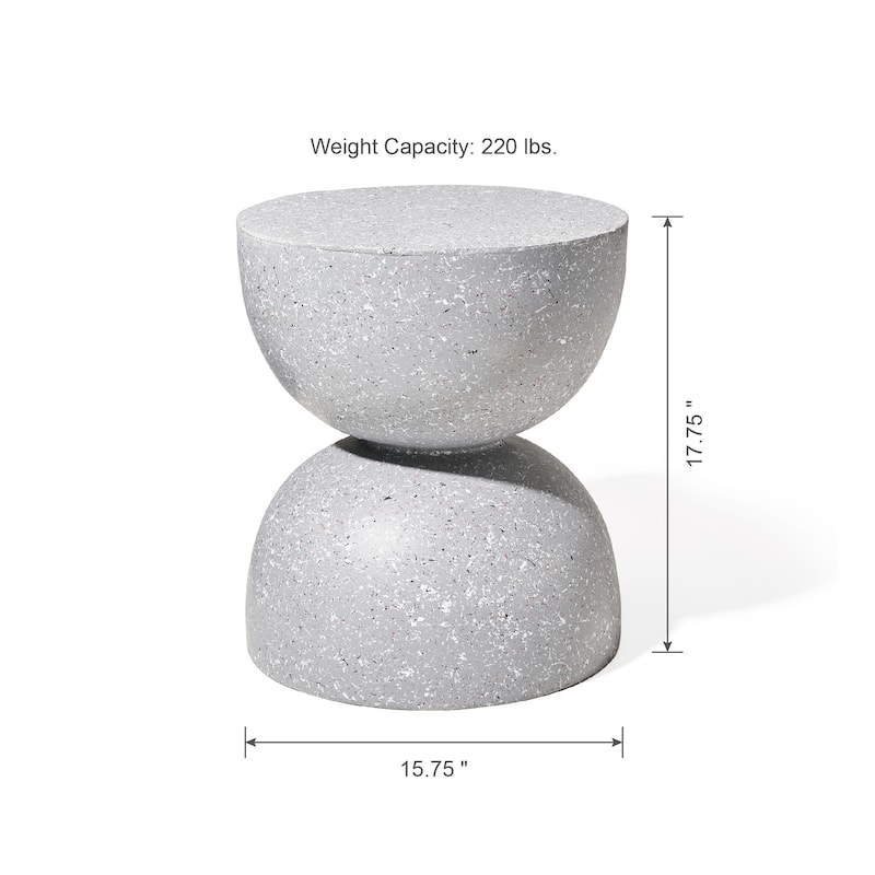 Glitzhome 18"H Modern MGO Faux Terrazzo Garden Stool Planter Stand - 15.75"L X 15.75"W X 17.75"H