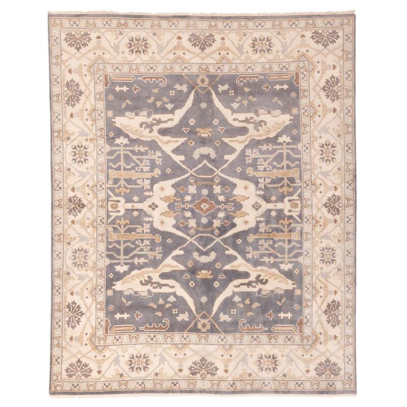 ECARPETGALLERY Hand-knotted Royal Oushak Dark Grey Wool Rug - 8'2 x 10'0