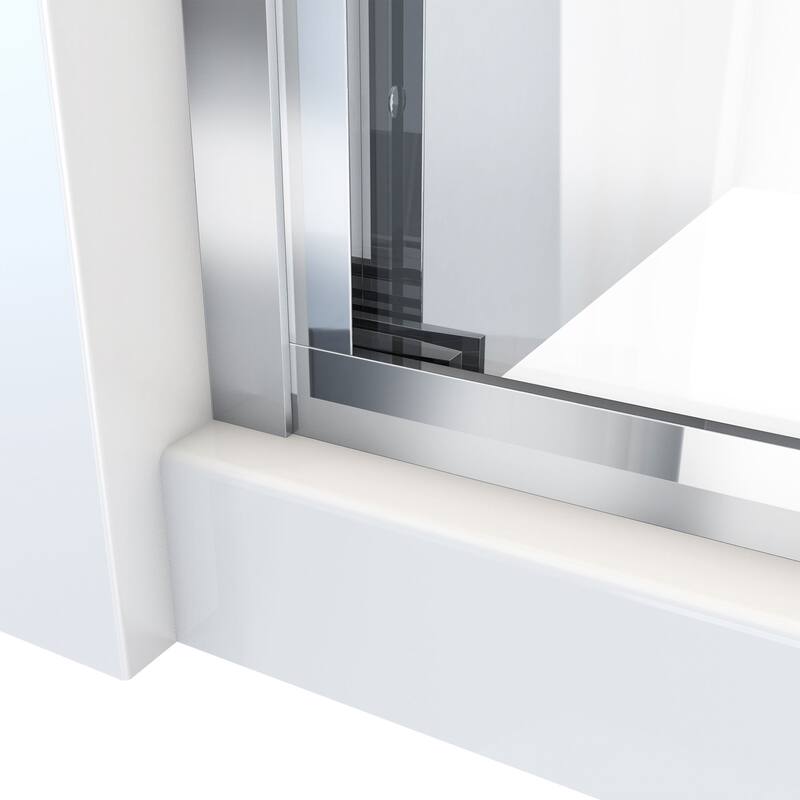 DreamLine Duet Plus 55-59 in. W x 58 in. H Semi-Frameless Bypass Sliding Tub Door in Chrome
