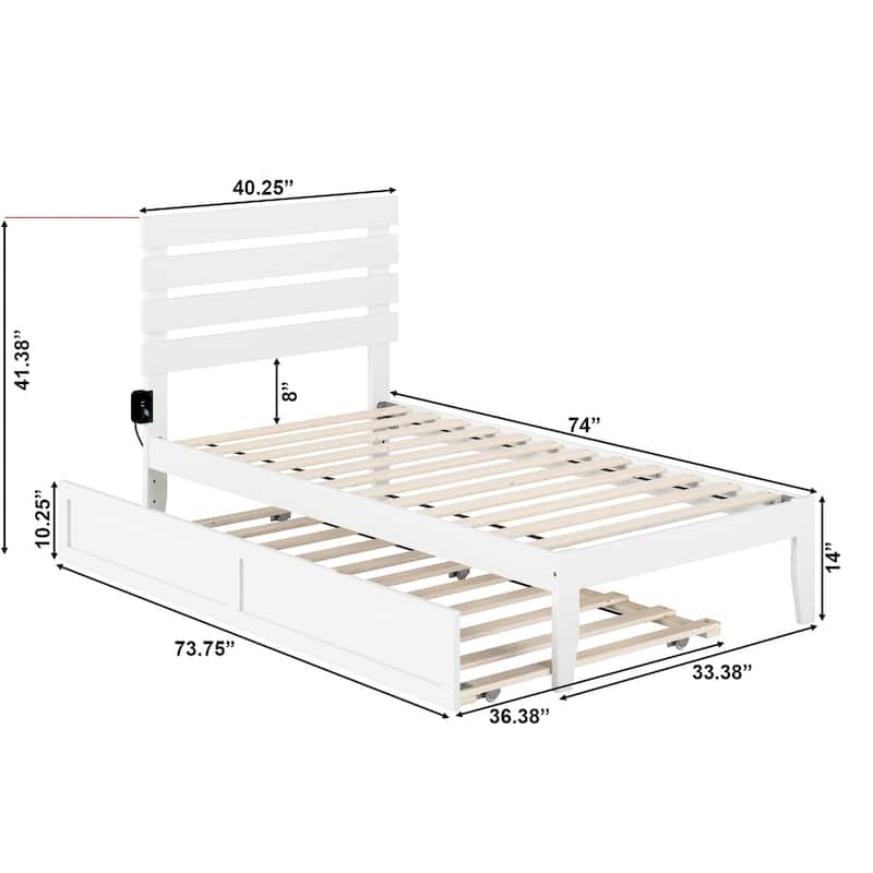 Oxford Bed with USB Turbo Charger and Twin Trundle