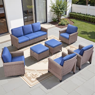 Pocassy Outdoor Sofa Swivel Chairs Patio Chair Funiture Set
