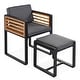 preview thumbnail 11 of 16, 18-Pieces Acacia Wood Patio Dining Set, 8 Cushioned Chairs & 8 Ottomans & 2 Square Table