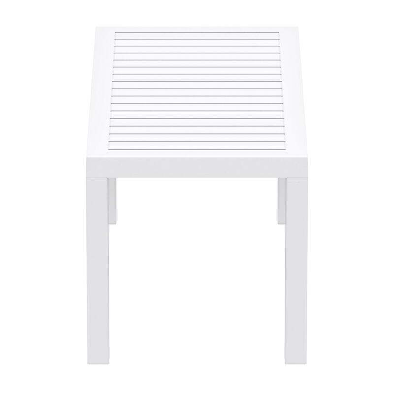 36" White Patio Solid Rectangular Patio Resin Coffee Table